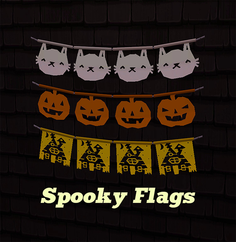 Spooky Flags / Sims 4 CC