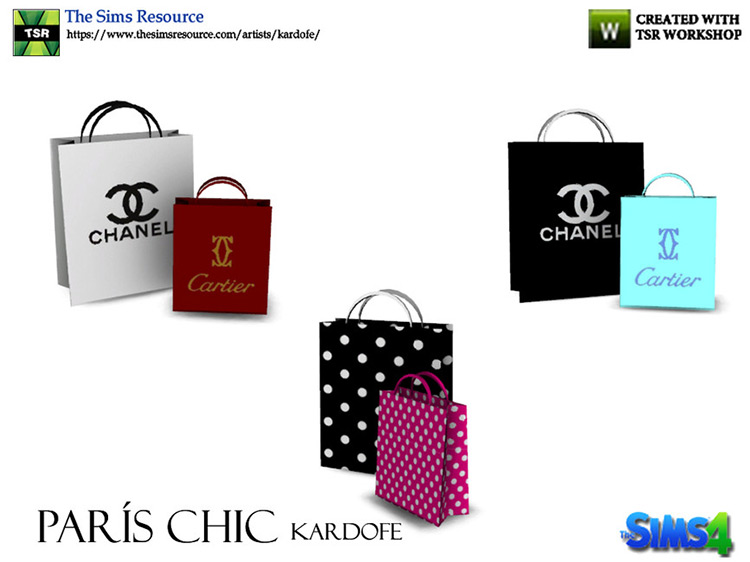 Paris is Chic Paper Bags / Sims 4 CC