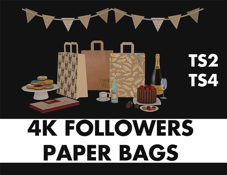 4K Followers Paper Bag / Sims 4 CC
