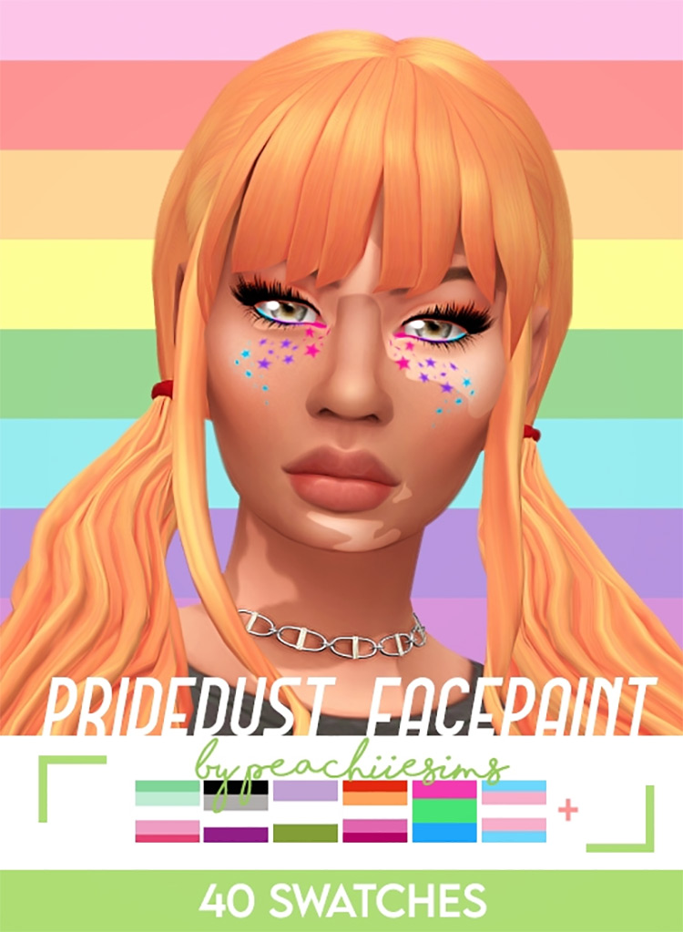 Pridedust Facepaint by peachiiesims / TS4 CC