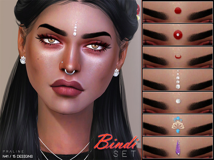 Bindi Set N41 by Pralinesims / Sims 4 CC