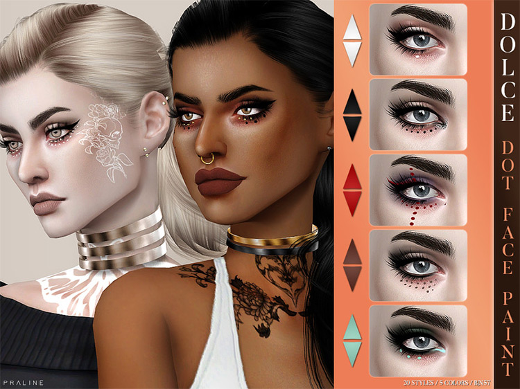 Dot Face Paint N57 by Pralinesims / TS4 CC