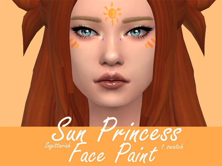Sun Princess Facepaint by Sagittariah / Sims 4 CC