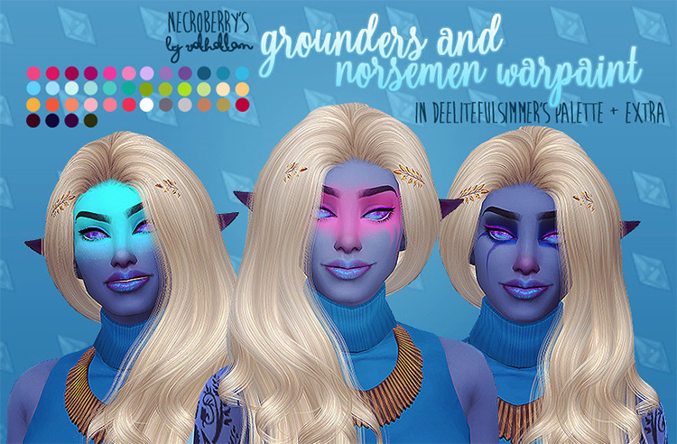 Grounders and Norsemen Warpaint by necroberrysims | Recolor by Valhallan / TS4 CC