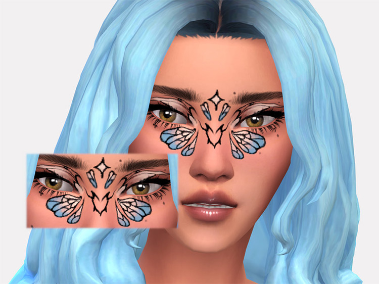 Water Fairy Facepaint by sagittariah / Sims 4 CC
