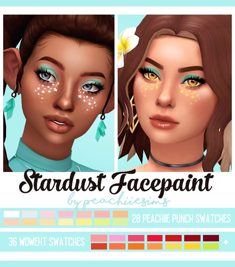 Stardust Facepaint by peachiiesims / Sims 4 CC