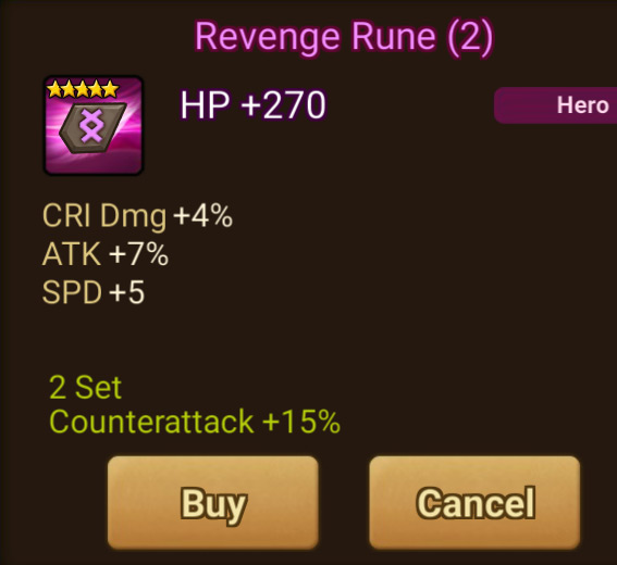 This Rune is only a 5*, but has good substats / Summoners War