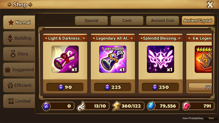Shop options: Consider what you need / Summoners War