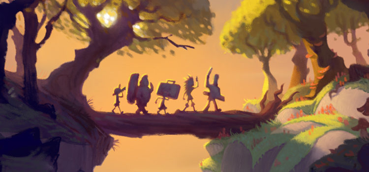 Characters walking together (concept art)