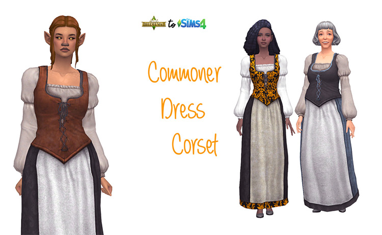 Commoner Dress Corset / Sims 4 CC