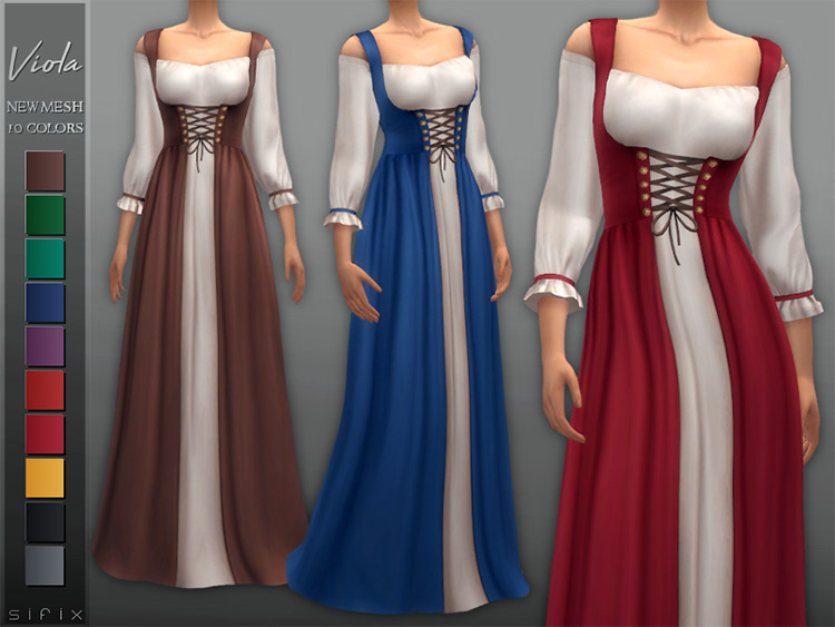 Viola Dress / Sims 4 CC