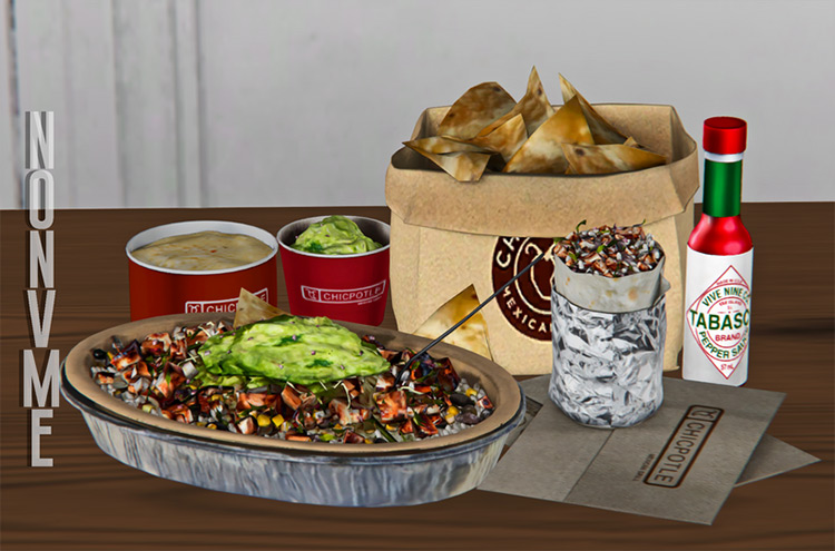 Chipotle Set / Sims 4 CC