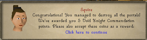 Message screen after a successful game / OSRS