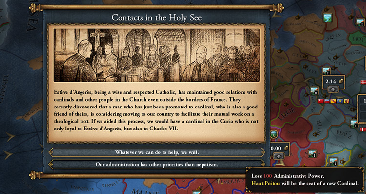 The Contacts in the Holy See event / EU4