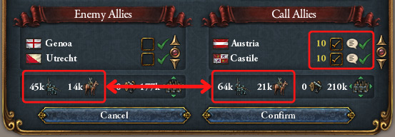 Size Difference with Allies / EU4