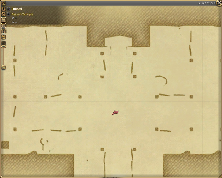 Genbu in the Reisen Temple (X:6.1, Y:6.0) Map Screenshot / FFXIV