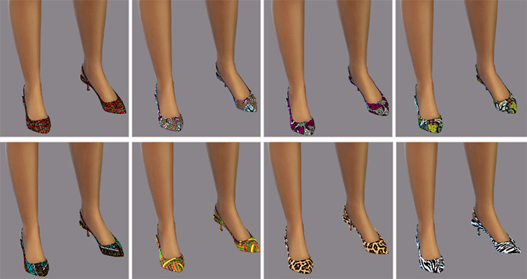 Patterned Kitten Heels / Sims 4 CC