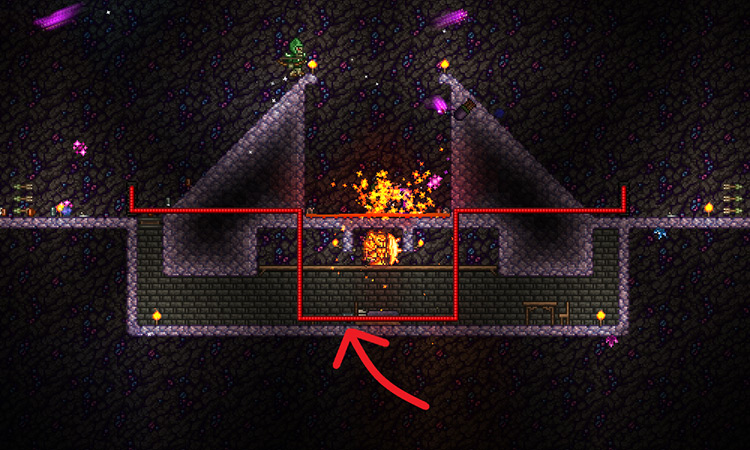 Dart traps linked to a 1/4 Second Timer, which is indicated by the arrow / Terraria