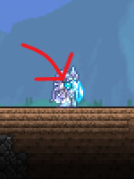 Arrow showing what the ball looks like / Terraria