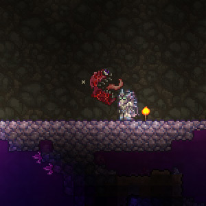 A Crimson Mimic spawned with a Key of Night / Terraria