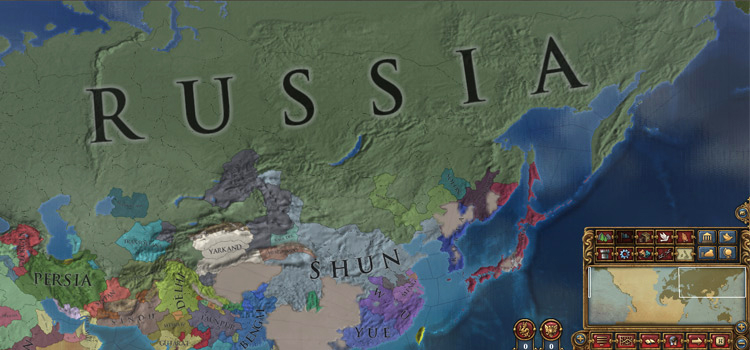 Russia on the map in EU4