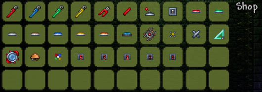 The Mechanic’s inventory of wiring tools and mechanisms / Terraria