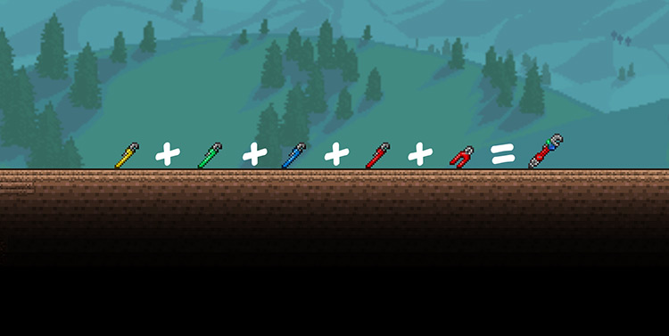 Requirements to make the Multicolor Wrench tool / Terraria