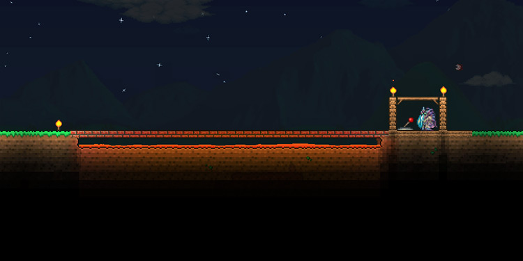 Example of what your lava trap should resemble / Terraria