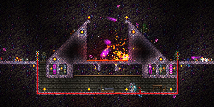 Example of wiring for the dart traps / Terraria