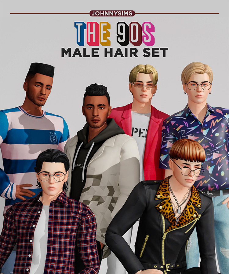 The ‘90s Male Hair Set / Sims 4 CC