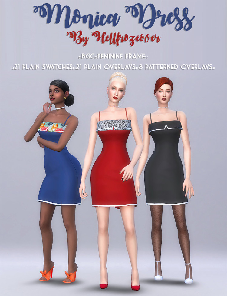 Monica Dress / Sims 4 CC