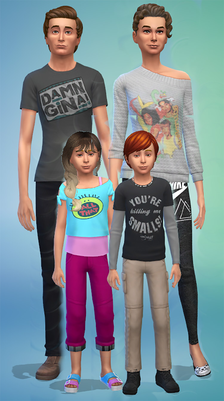 90s Throwback t-shirts / Sims 4 CC