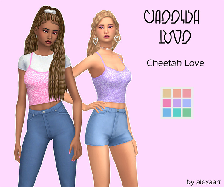 Cheetah Love Top / Sims 4 CC