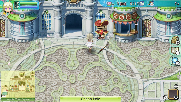 Lest looking at a Cheap Pole in Selphia: Town Square / Rune Factory 4