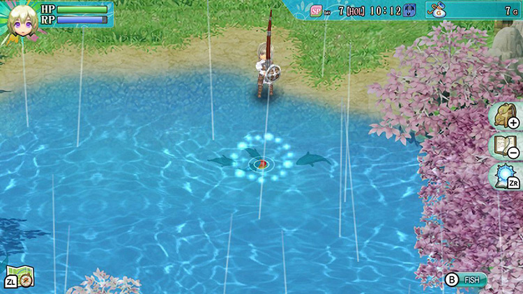 Lest about to reel in a fish in Selphia: Dragon Lake / Rune Factory 4