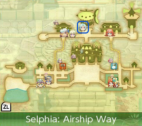 Map of Selphia with a blue square around Vishnal’s sprite / Rune Factory 4