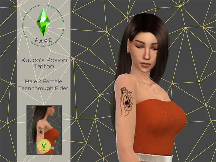 Kuzco’s Poison Tattoo / Sims 4 CC