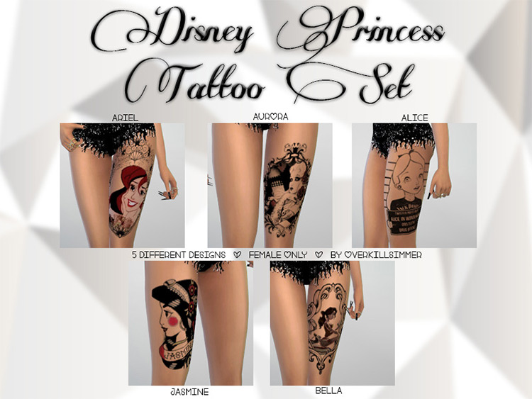 Disney Princess Tattoo Set / Sims 4 CC
