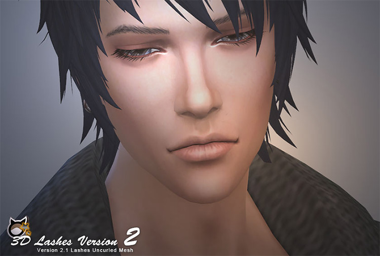 3D Lashes Uncurled Eyelashes Edition / Sims 4 CC