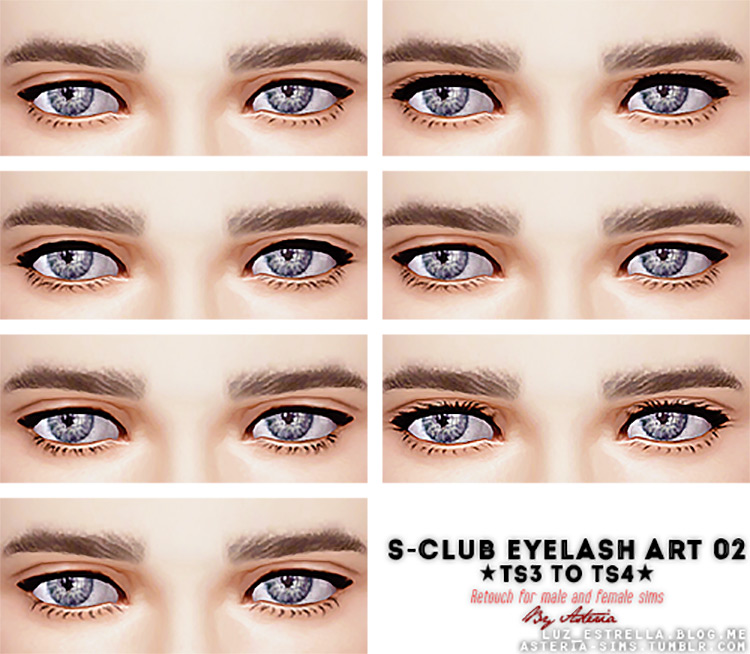 S-Club Eyelash Art 02 / Sims 4 CC