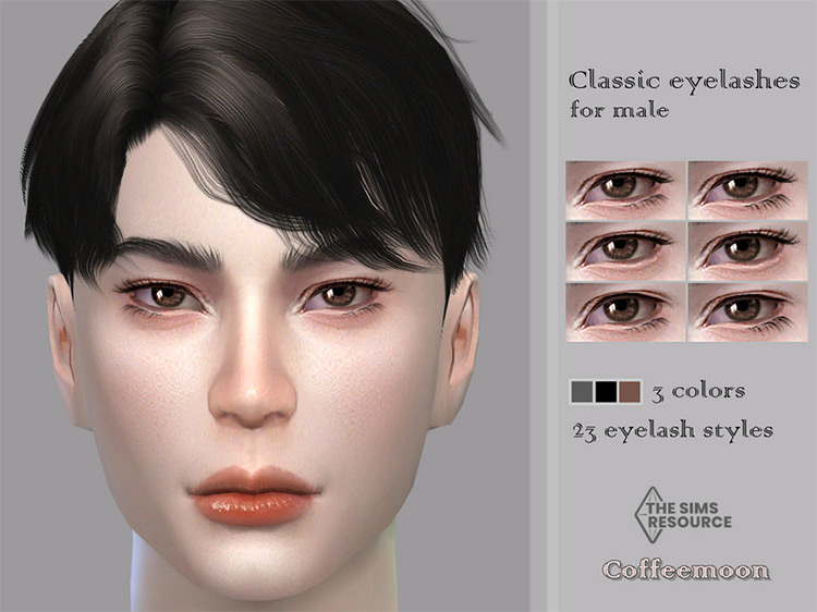 Classic Eyelashes for Male 3D / Sims 4 CC