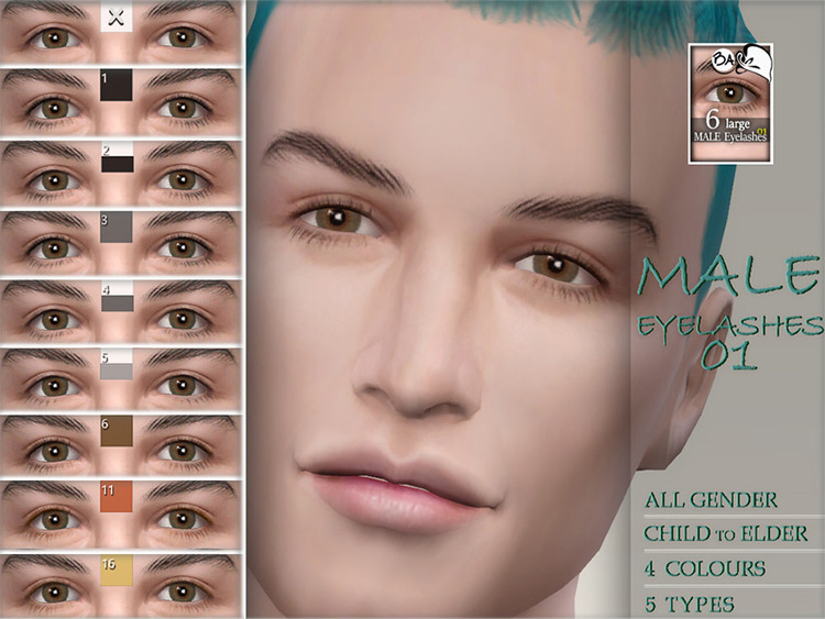 Male Eyelashes #01 / Sims 4 CC