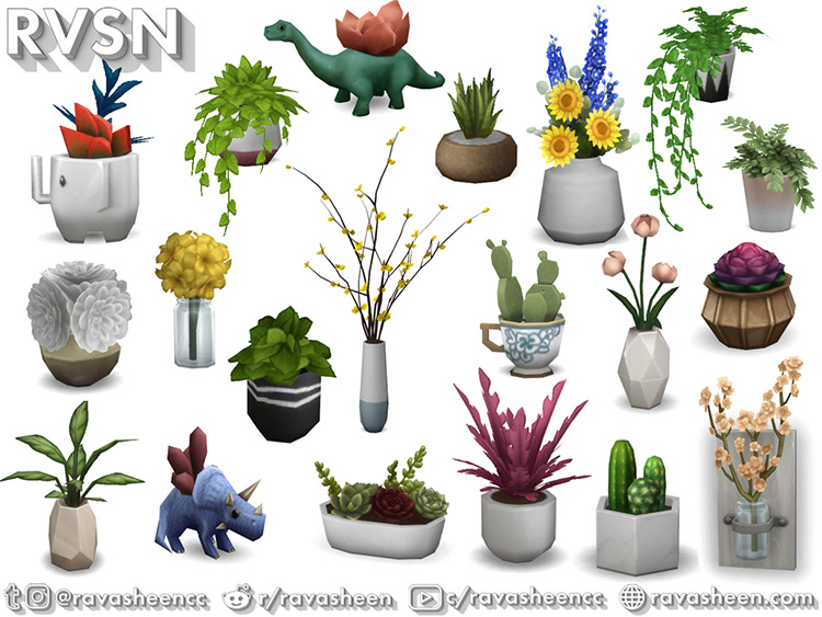 Printable Ncaa Bracket Sims 4 CC Maxis Match Plants For Any House   04 Rooting For You Plant Set Sims4 Cc 