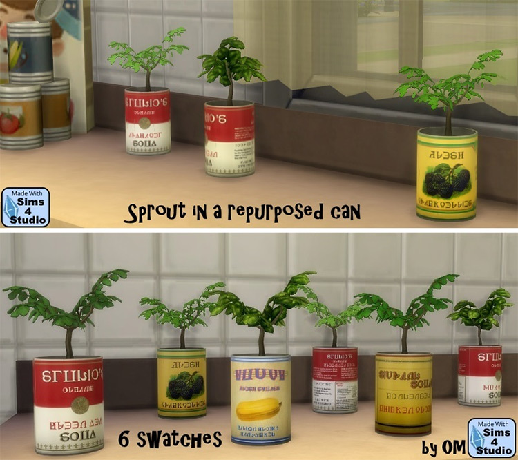 Sprout in a Repurposed Can / Sims 4 CC