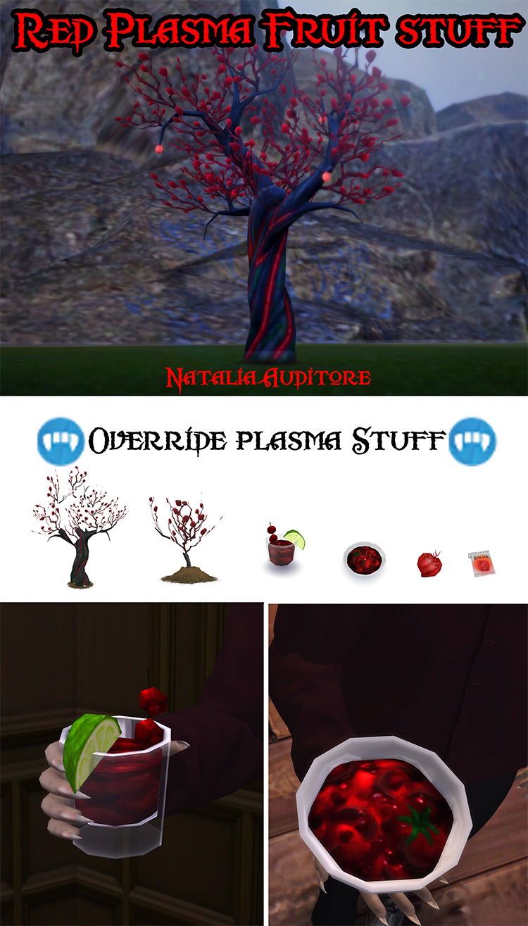 Red Plasma Fruit Override / Sims 4 CC