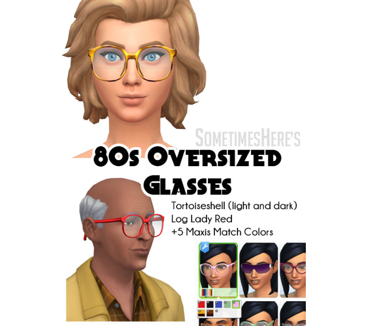 80s Oversized Glasses / Sims 4 CC