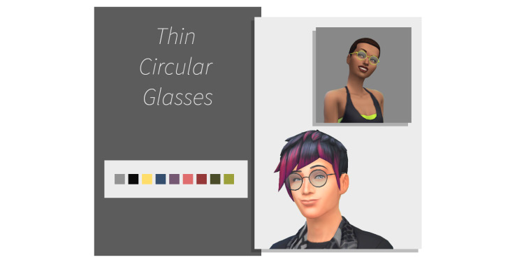 Thin Circular Glasses / Sims 4 CC
