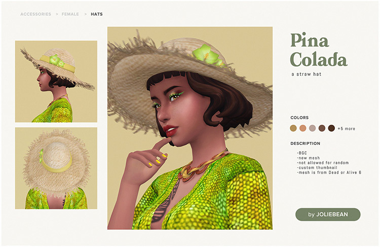 Pina Colada Hat / TS4 CC