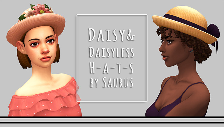 Daisy & Daisy-less Hats / Sims 4 CC