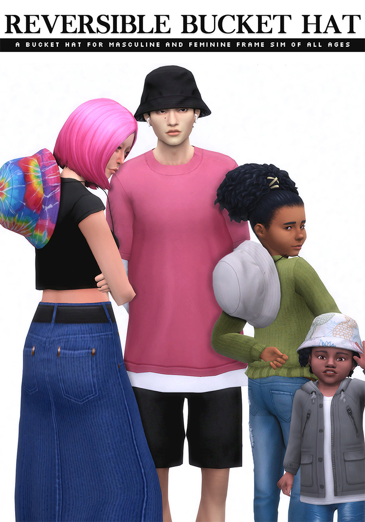 Reversible Bucket Hat / Sims 4 CC